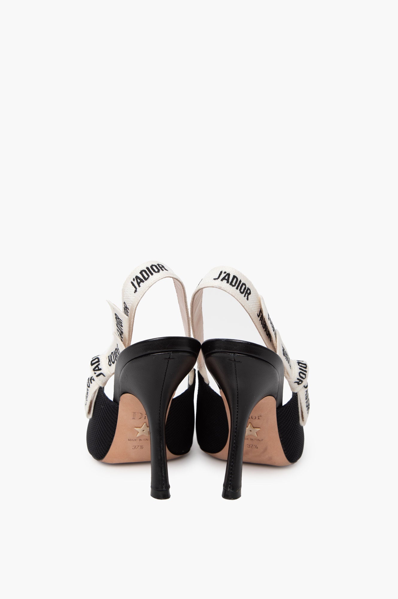 Christian Dior Black J'Adior Fabric Slingback High Heels Size 37.5