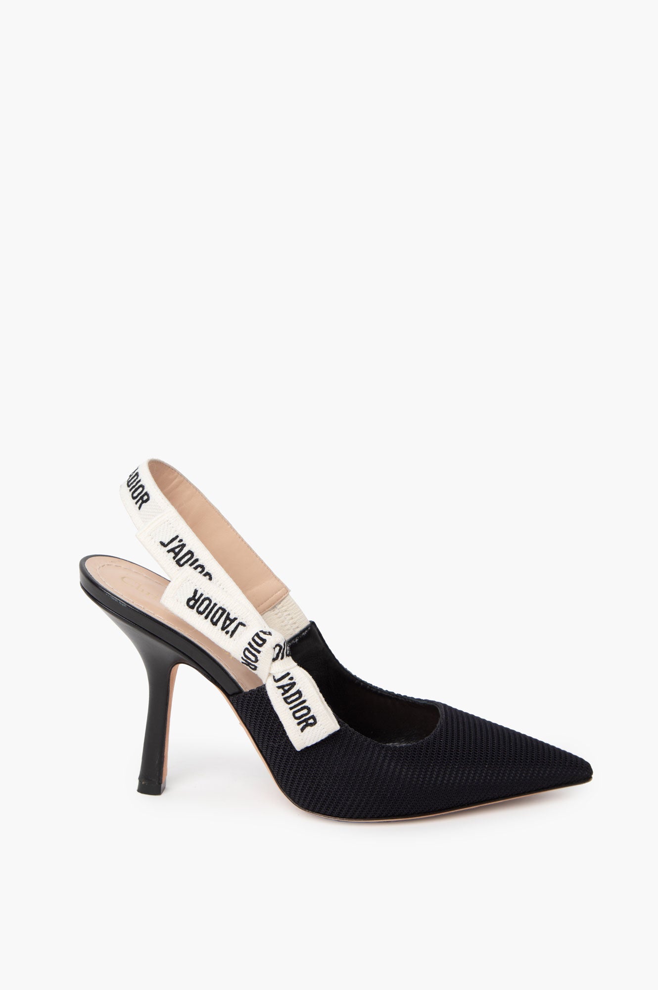 Christian Dior Black J'Adior Fabric Slingback High Heels Size 37.5