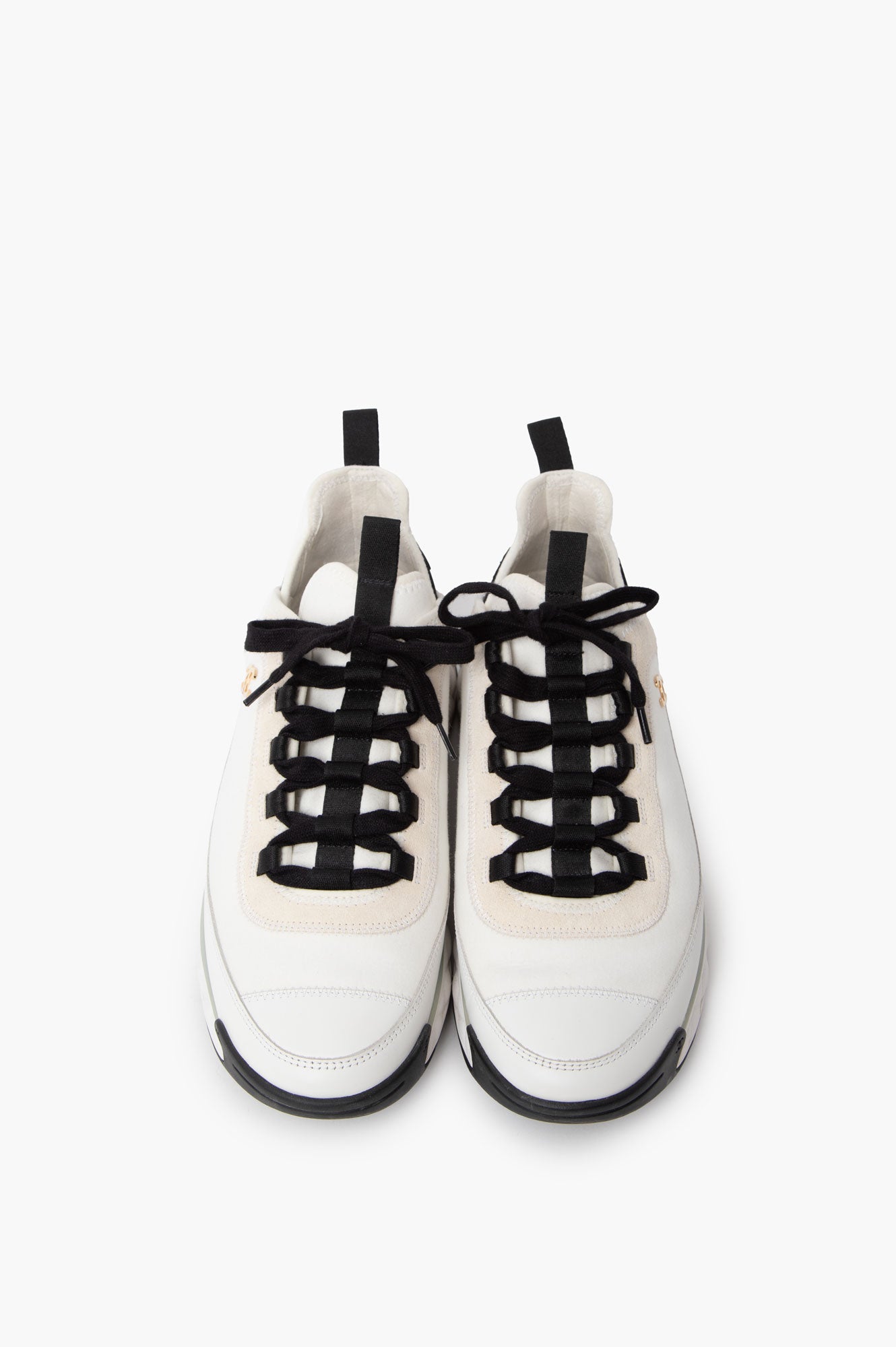 Chanel Ivory White CC Logo Mens Sneakers 42