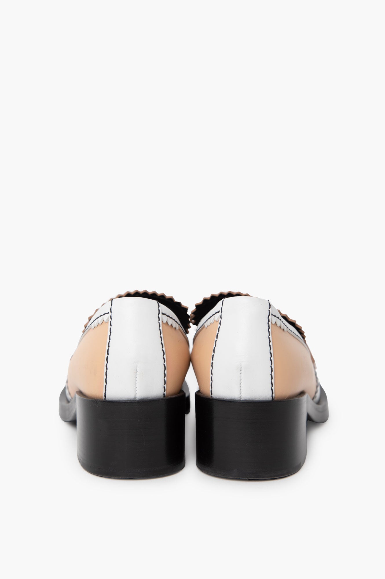 Chanel Beige White 2023-2024 FW Moccasin Loafer Size 38.5