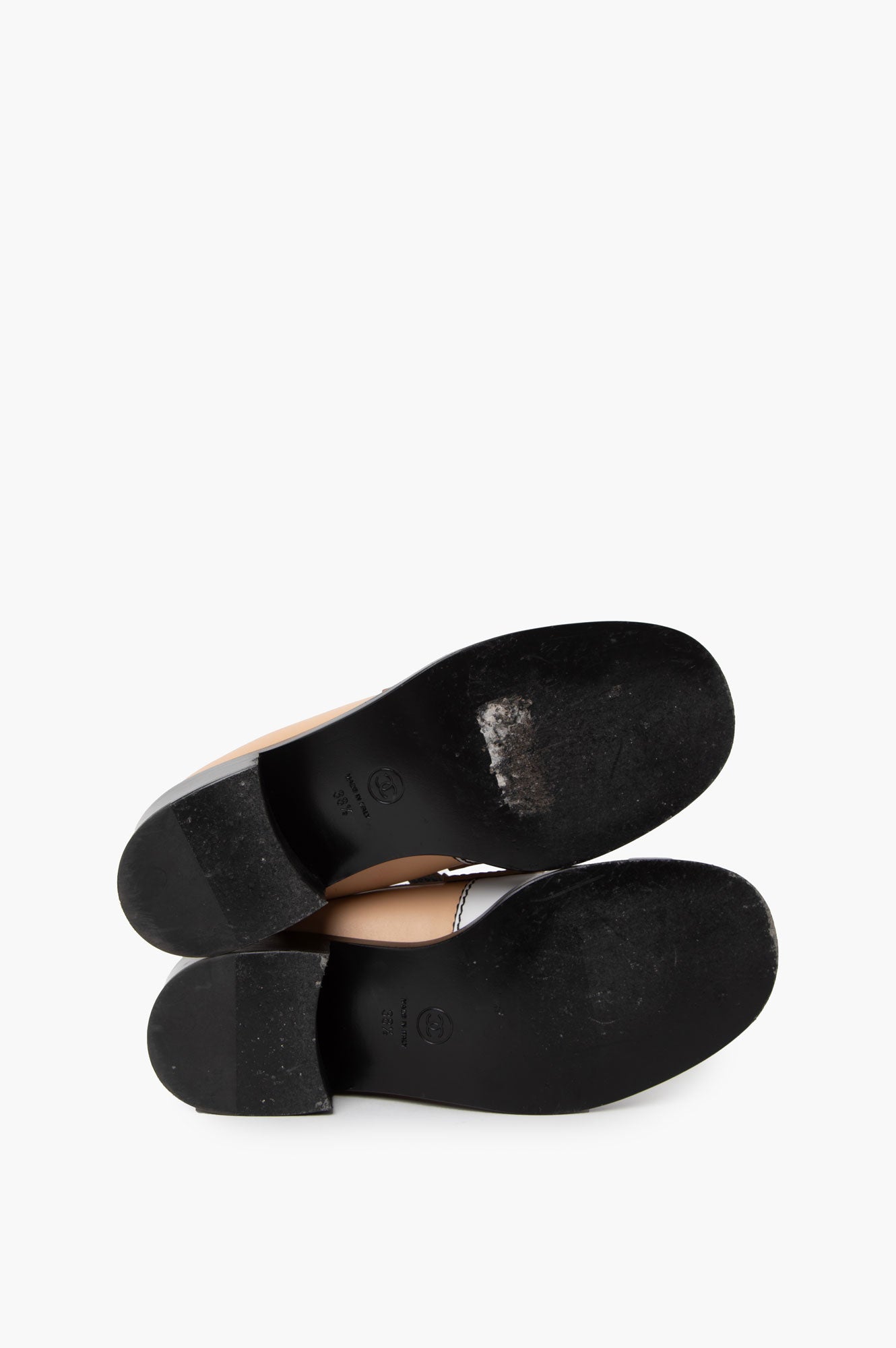 Chanel Beige White 2023-2024 FW Moccasin Loafer Size 38.5