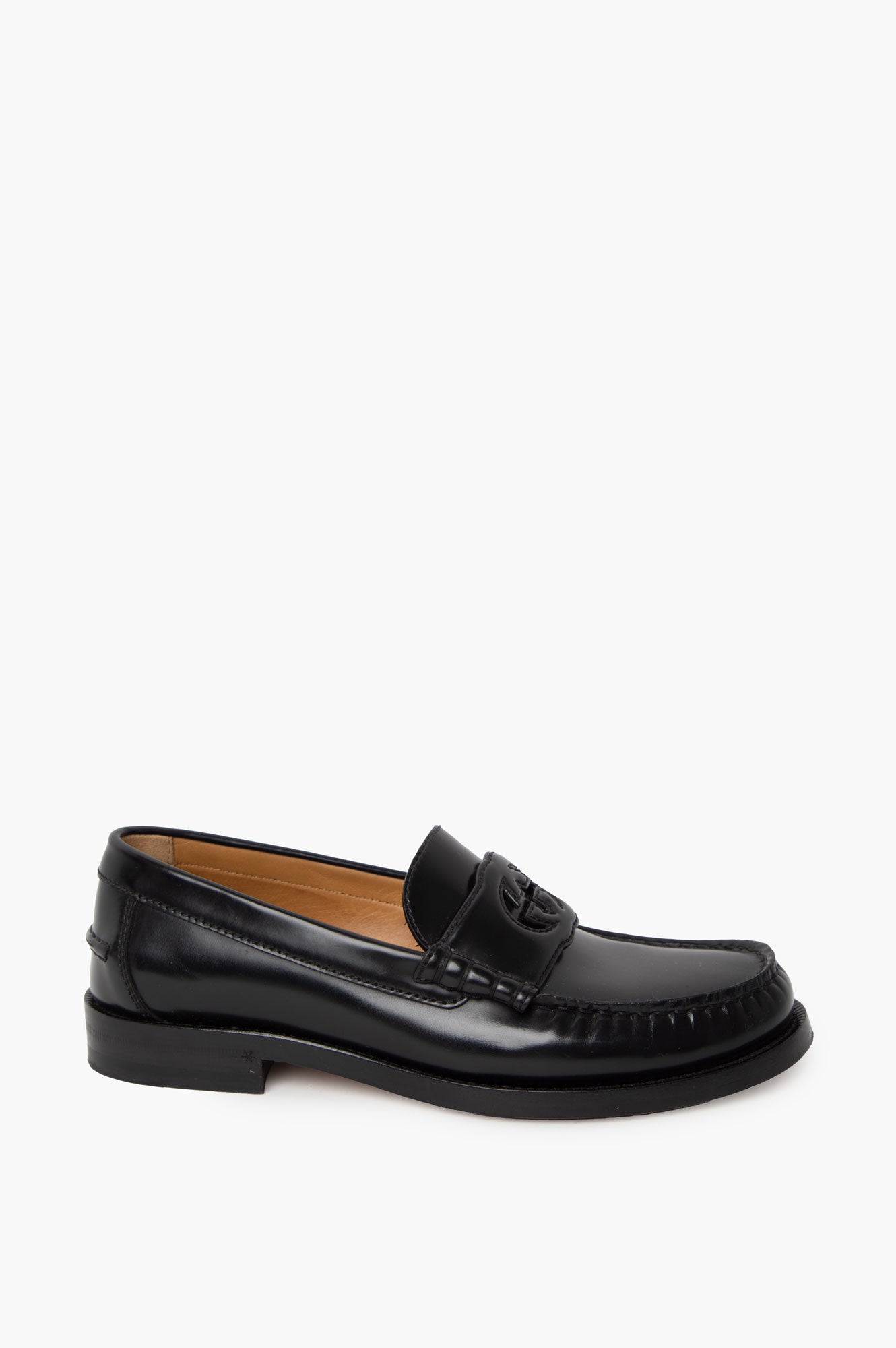 Gucci Black Patent GG Loafer Size 37.5