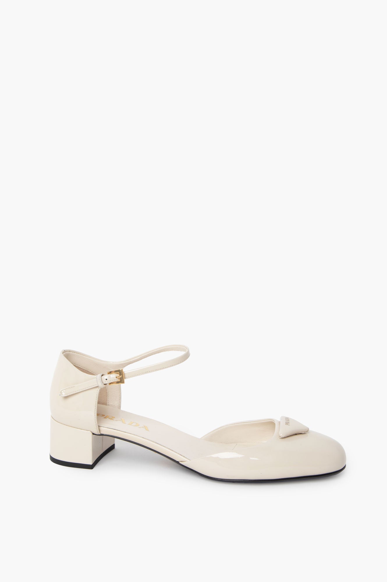 Prada Cream Patent Leather Pumps Size 38.5