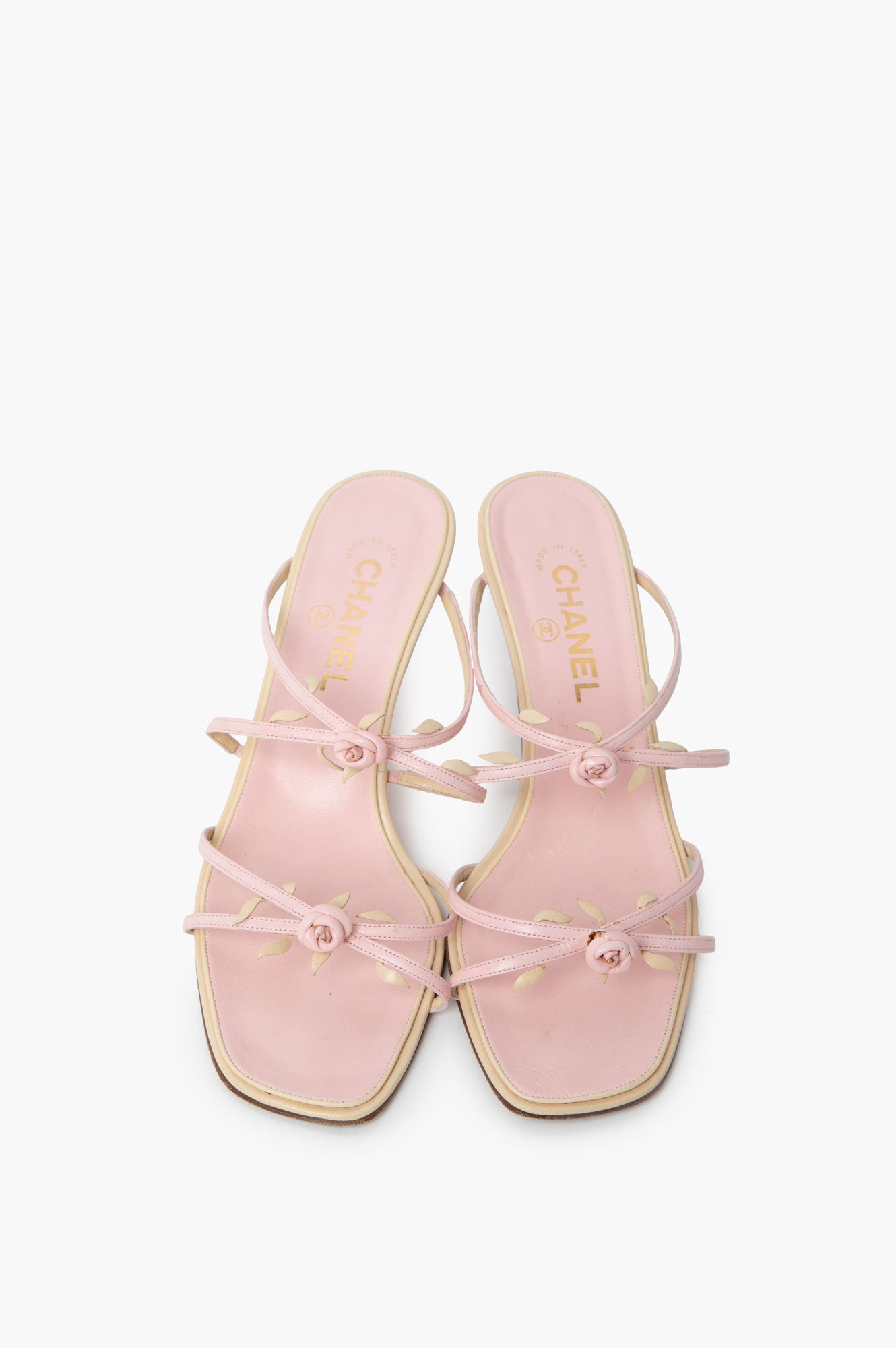 Chanel Pink Rosebud Sandals Size 40