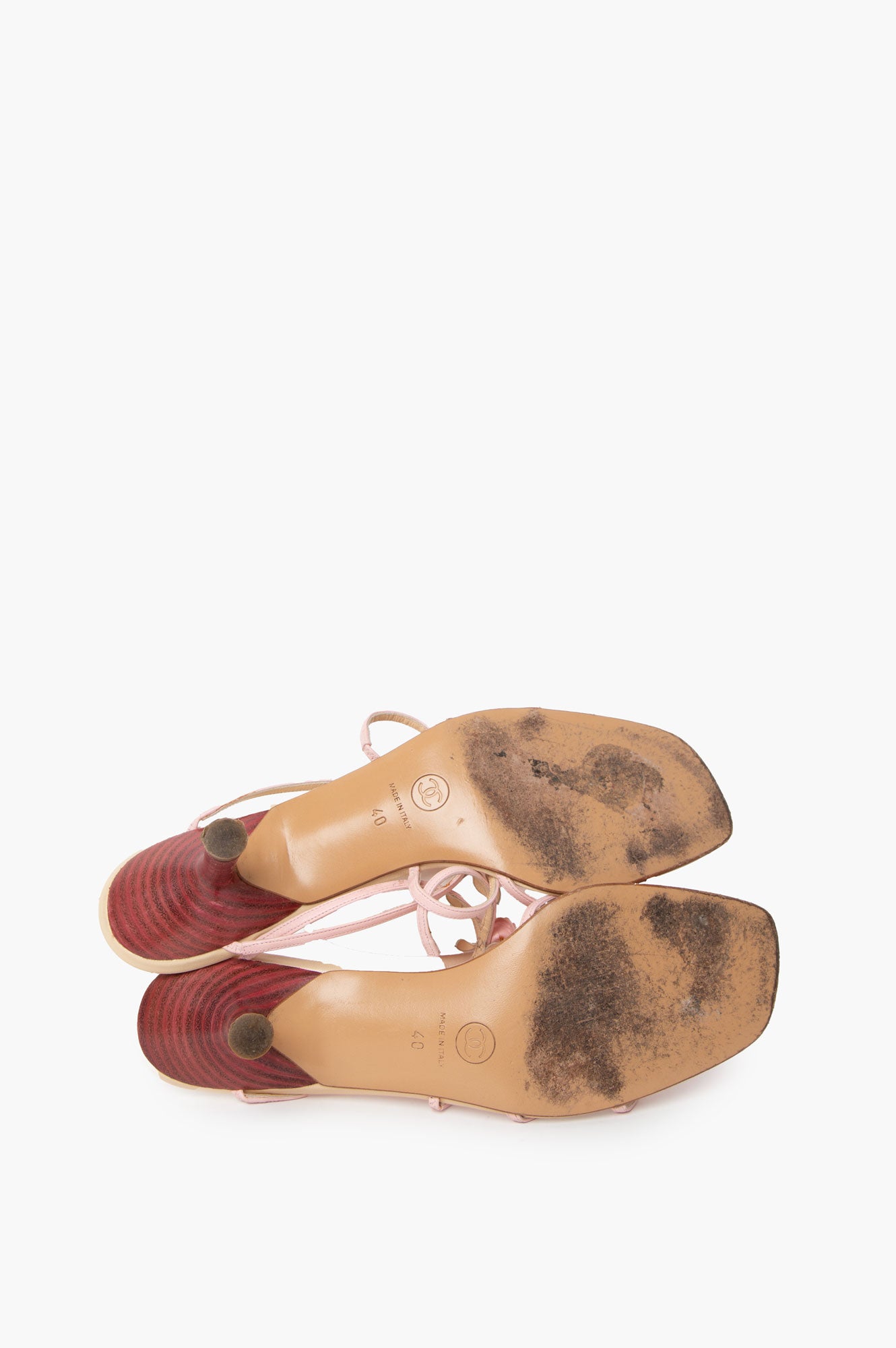 Chanel Pink Rosebud Sandals Size 40