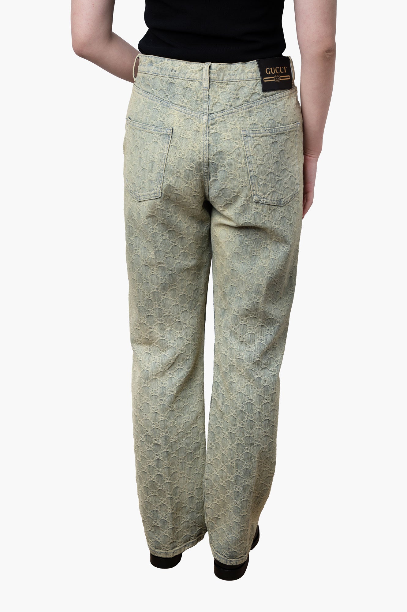 Gucci Blue GG Monogram Jeans Size 29