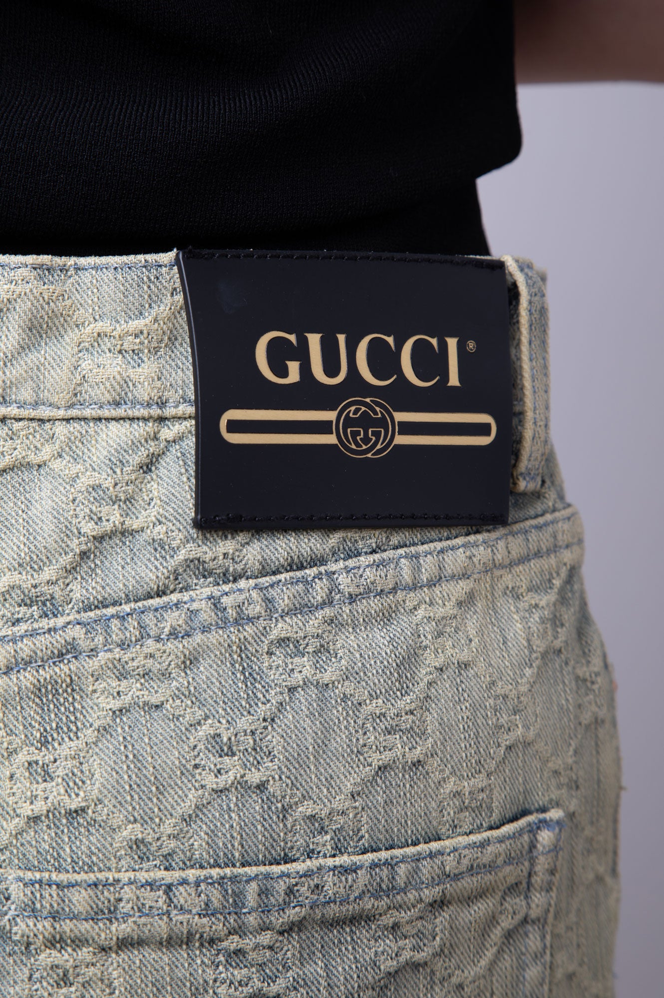 Gucci Blue GG Monogram Jeans Size 29