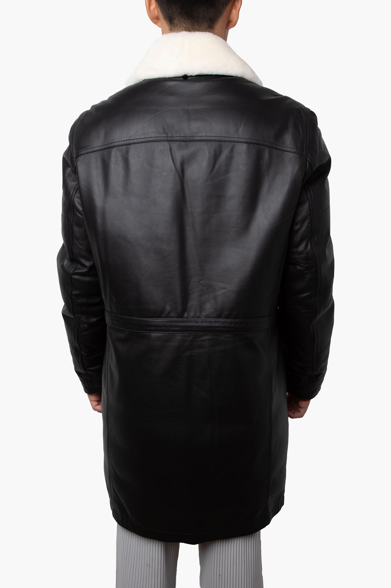 Moncler Black Leather Jacket Size 3 Mens