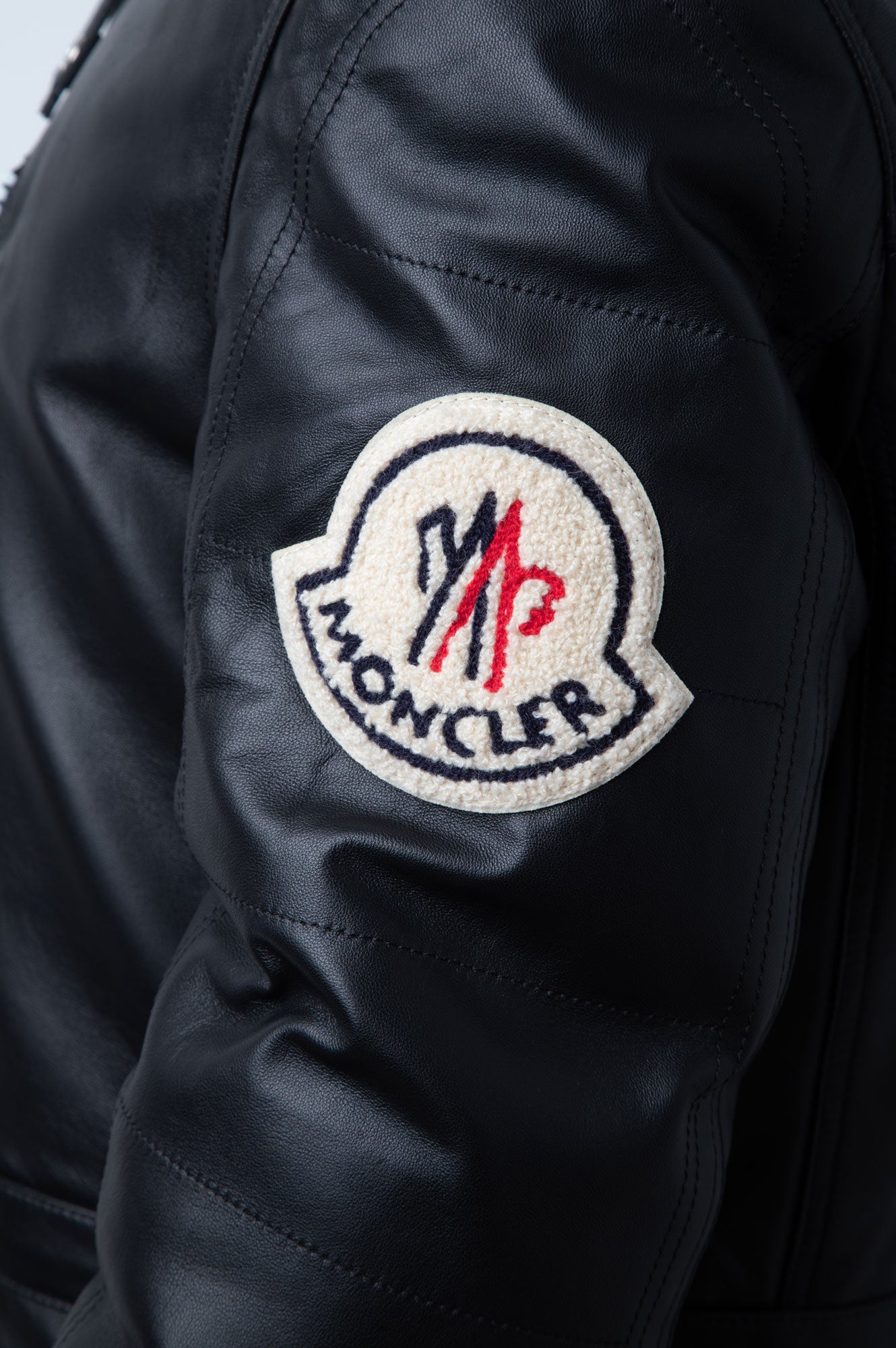 Moncler Black Leather Jacket Size 3 Mens