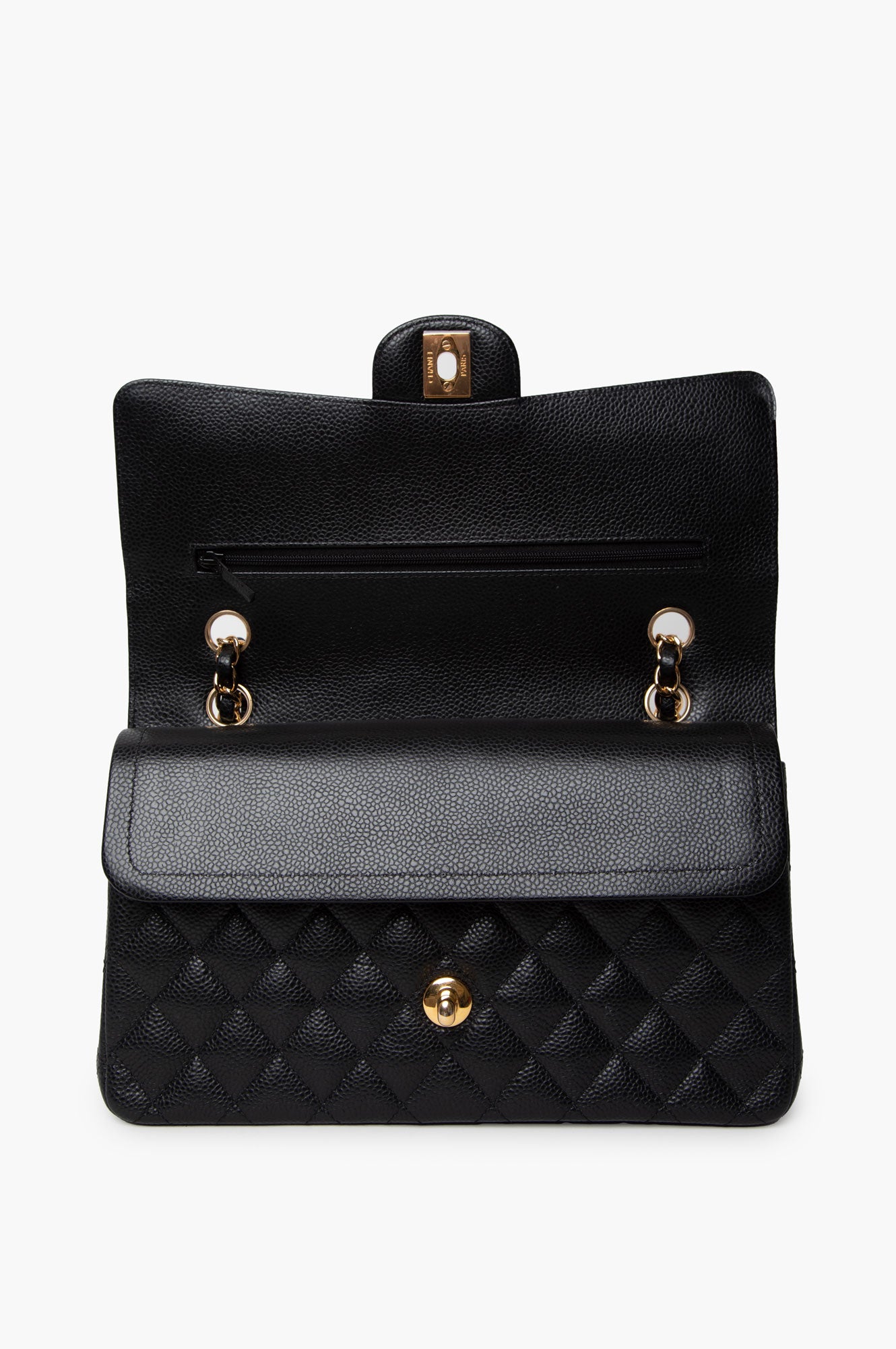 Chanel Black Caviar Leather Medium Classic Flap Bag