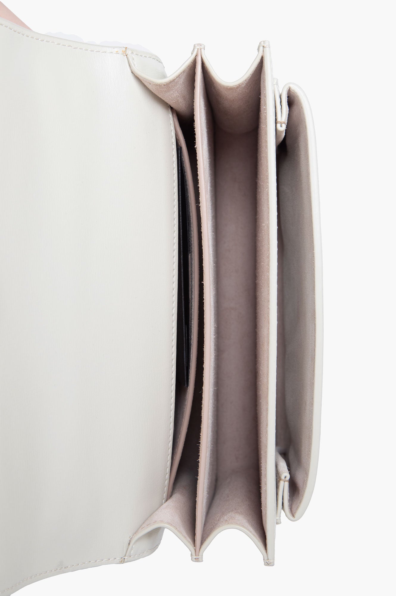 Saint Laurent Cream Sunset Calfskin Crossbody Chain Bag