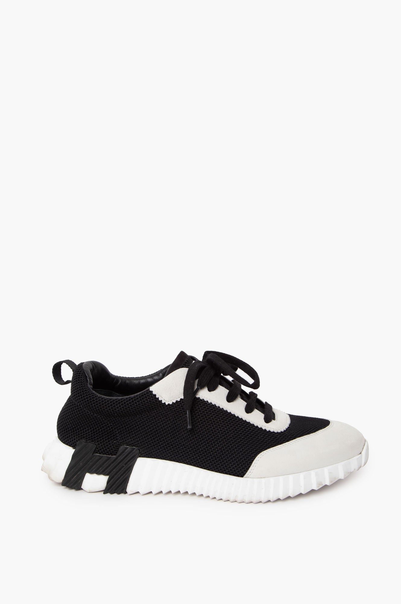 Hermes Black White Bouncing Mens Sneakers 42