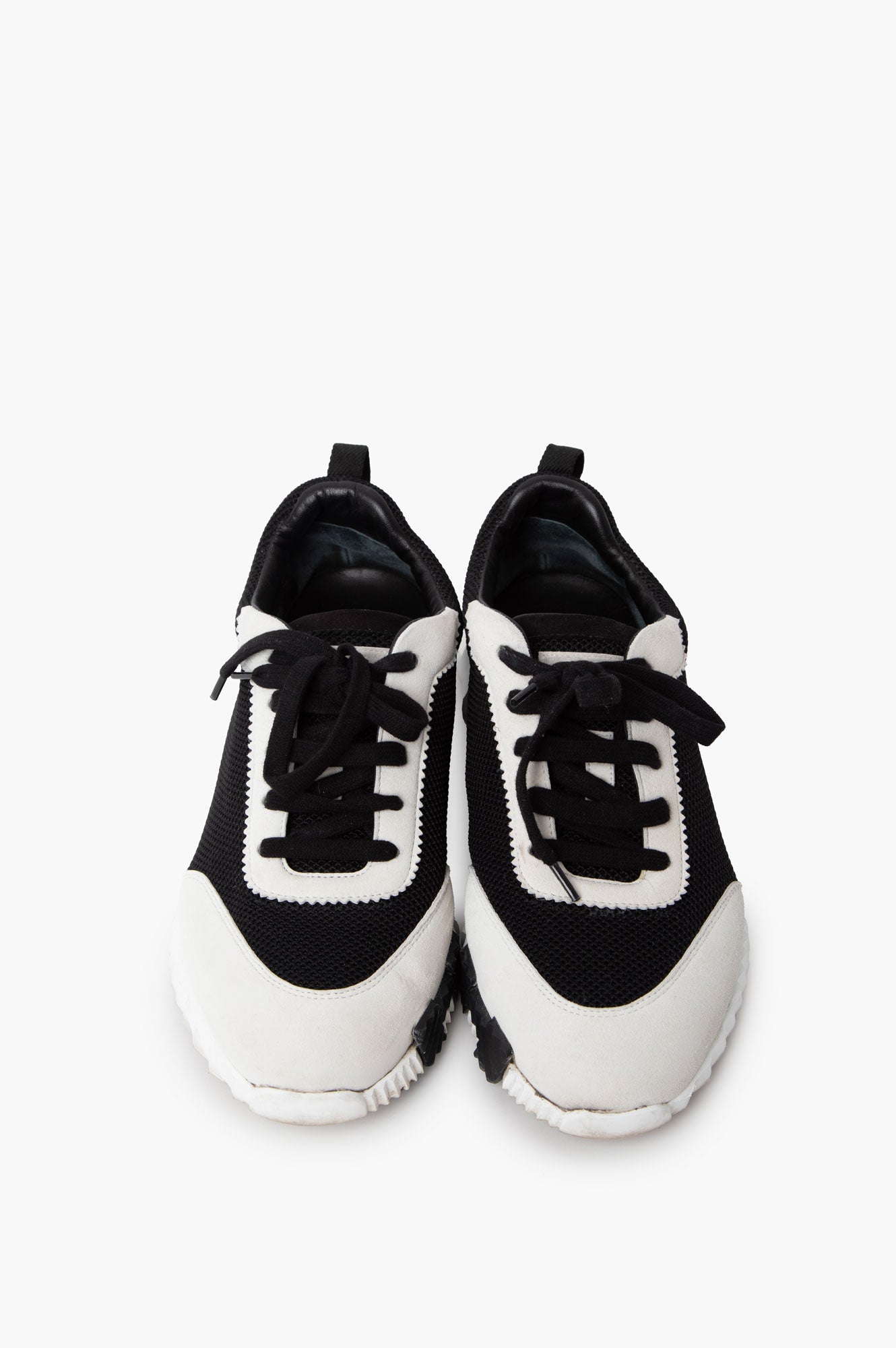 Hermes Black White Bouncing Mens Sneakers 42