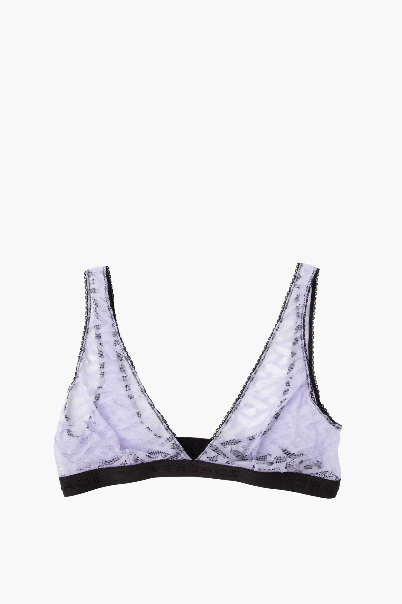 Versace Purple La Greca Triangle Bra Size 4