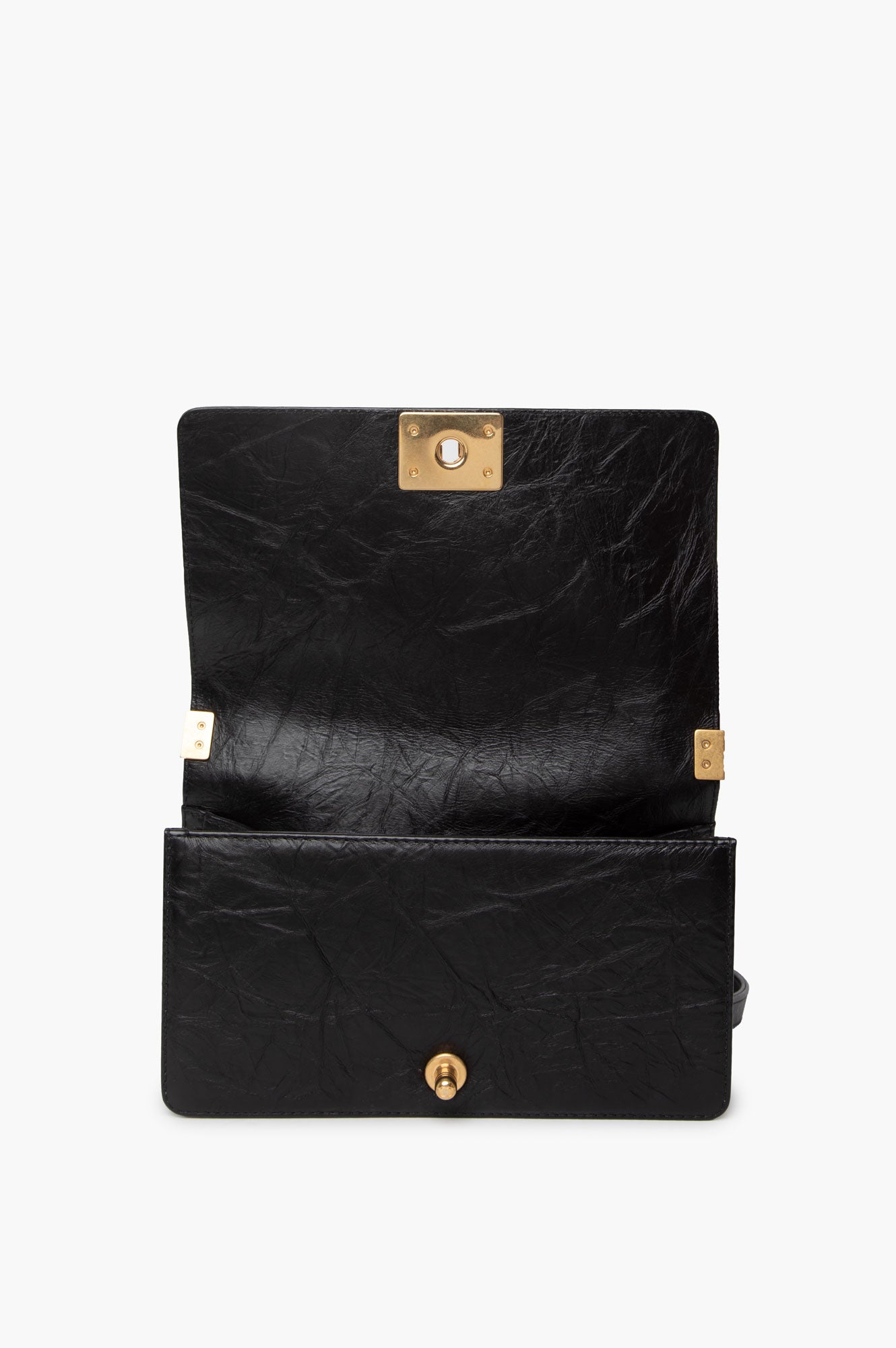 Chanel Black Aged Calfskin Quilted New Medium Boy Bag