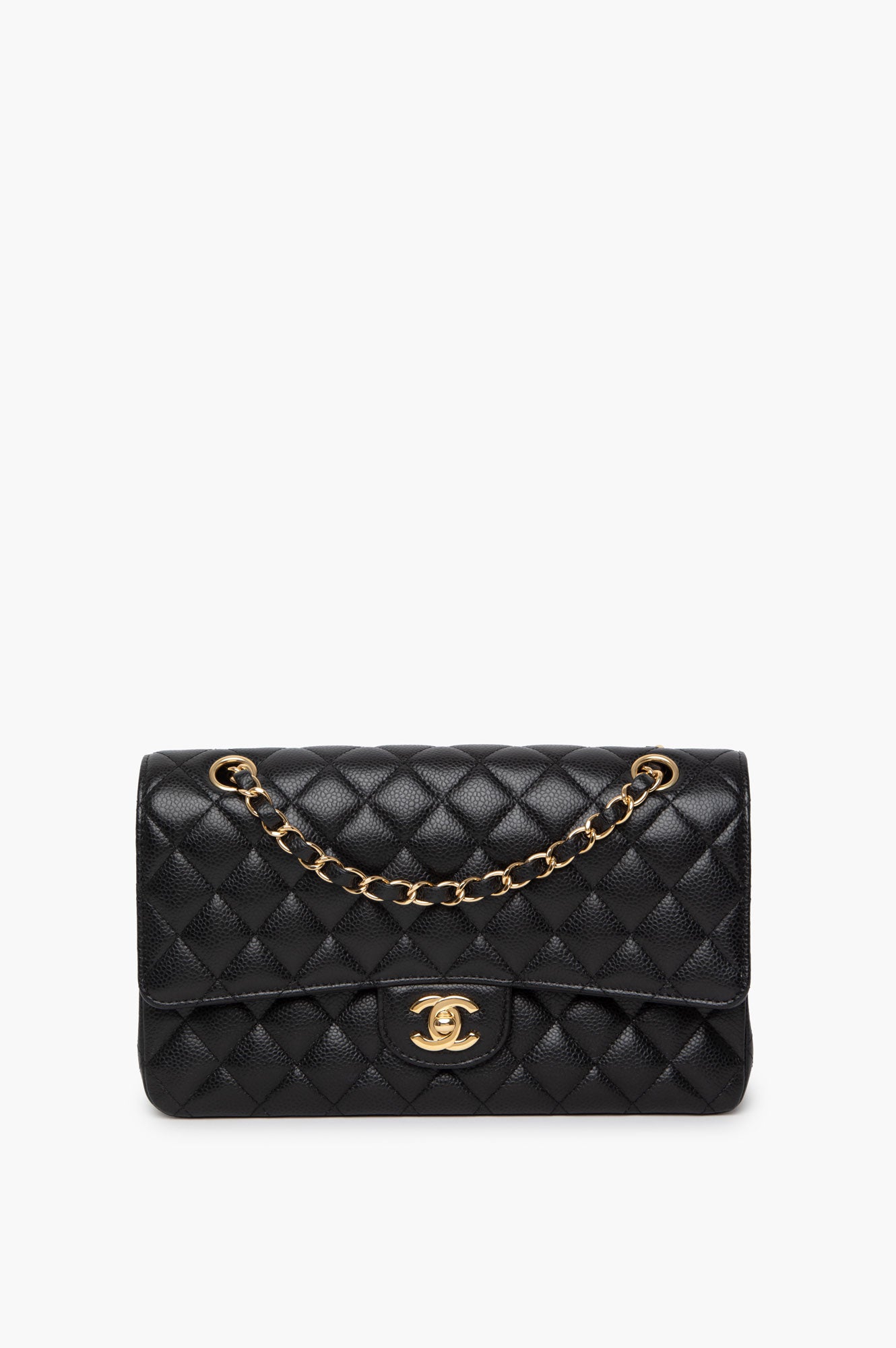 Chanel Black Caviar Medium Classic Double Flap GHW Bag