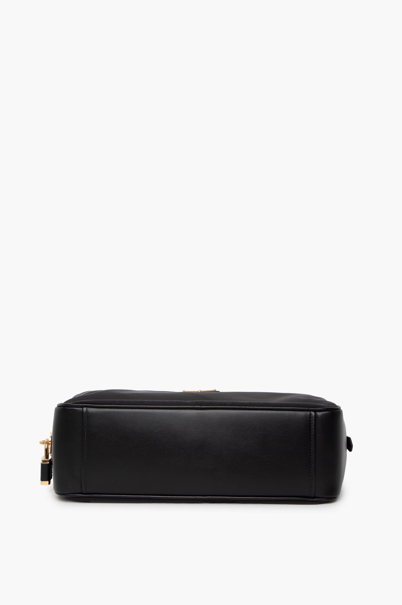 Prada Black Re-Nylon and Leather Top Handle Bag