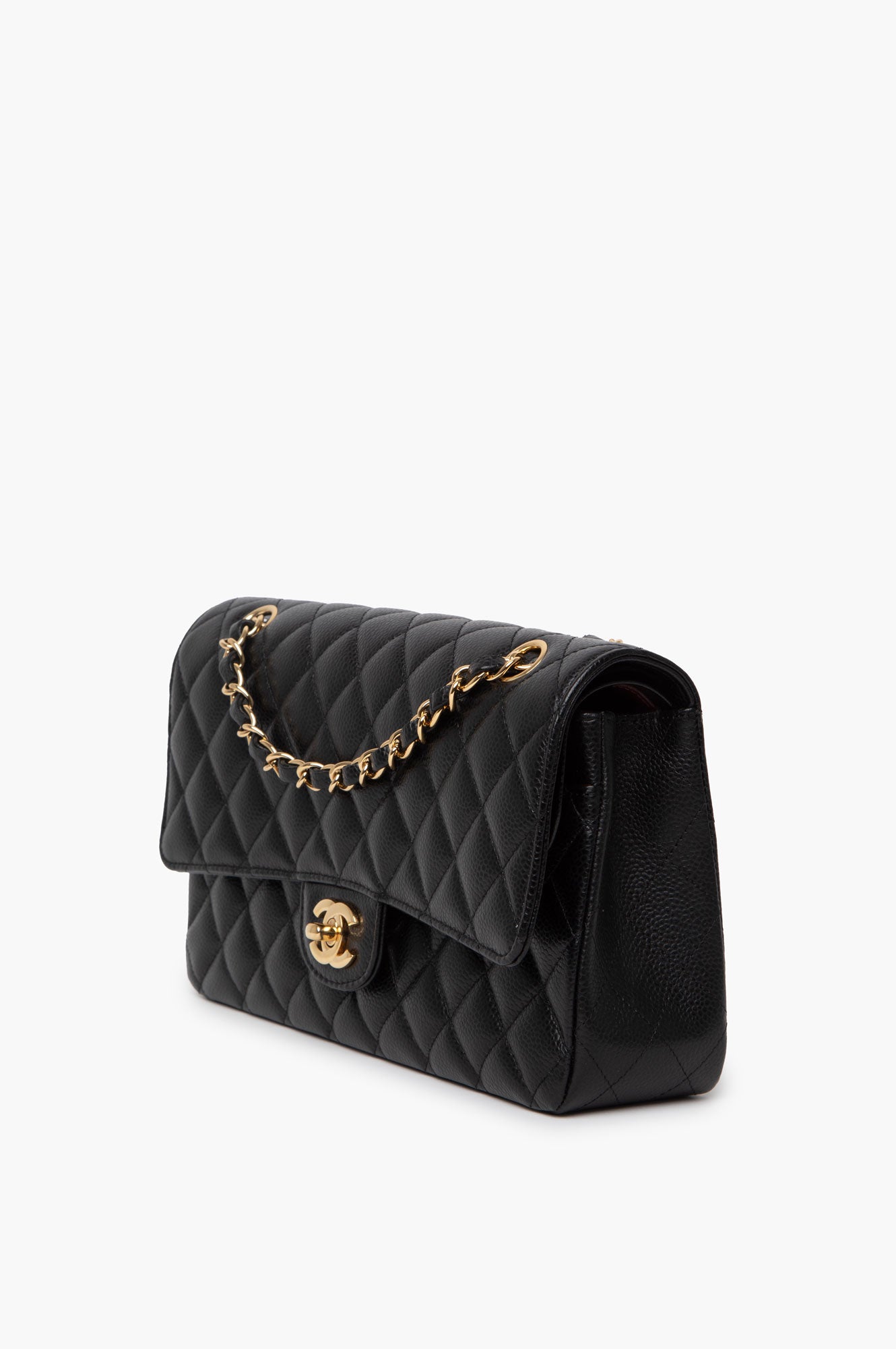 Chanel Black Caviar Medium Classic Double Flap GHW Bag