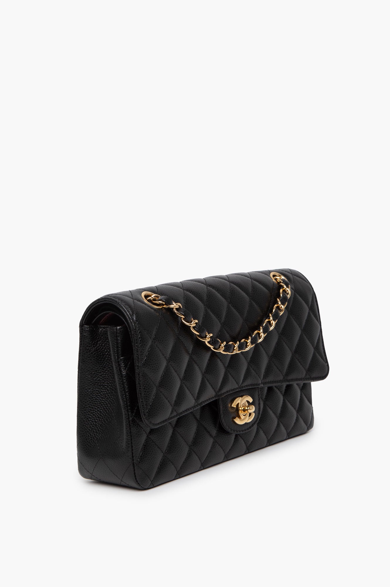 Chanel Black Caviar Medium Classic Double Flap GHW Bag