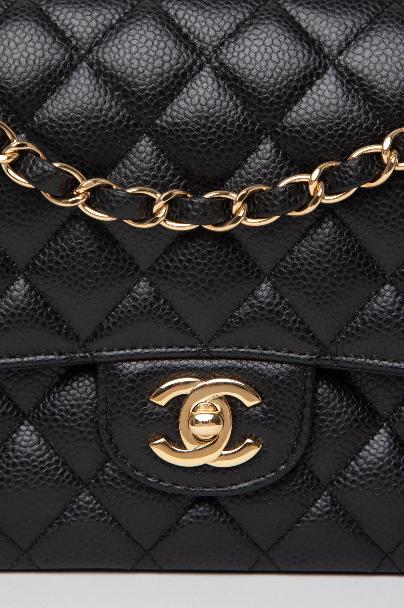 Chanel Black Caviar Medium Classic Double Flap GHW Bag