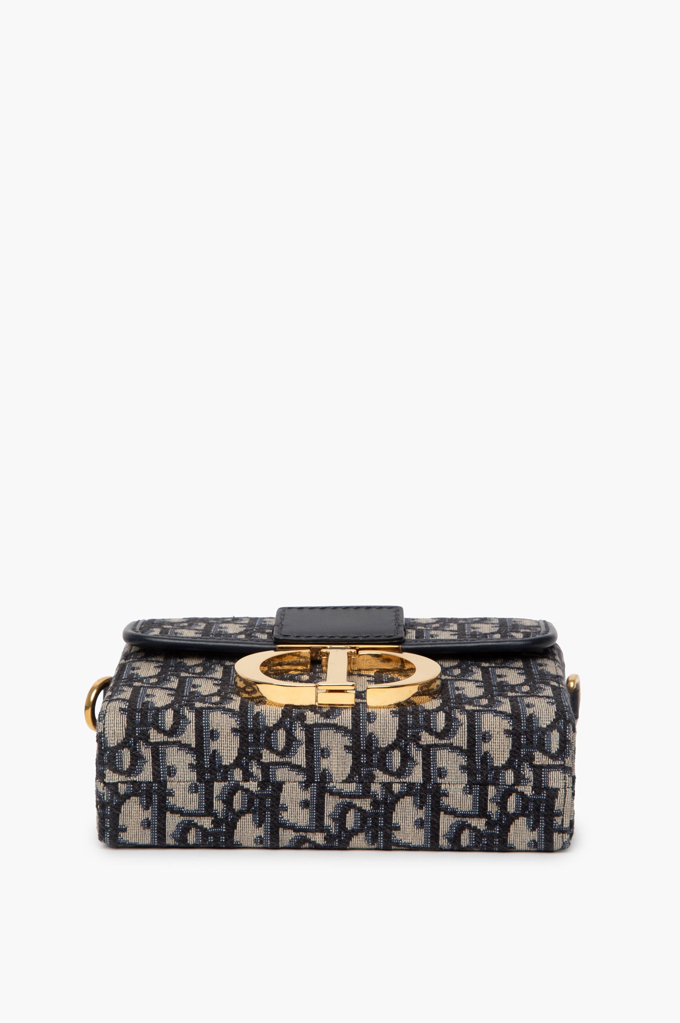 Christian Dior Navy Oblique Montaigne 30 Box Bag
