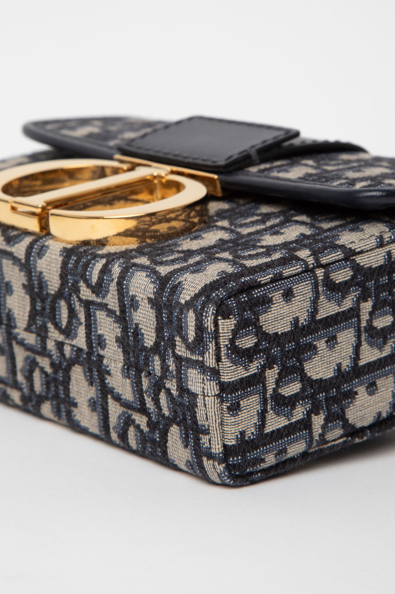 Christian Dior Navy Oblique Montaigne 30 Box Bag