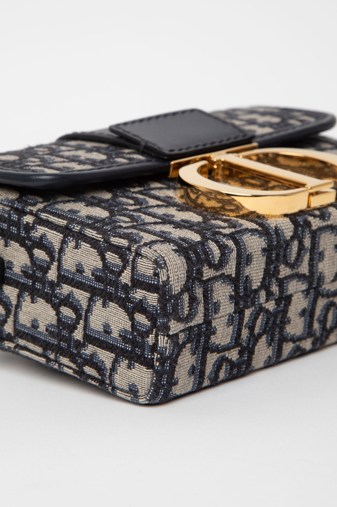 Christian Dior Navy Oblique Montaigne 30 Box Bag