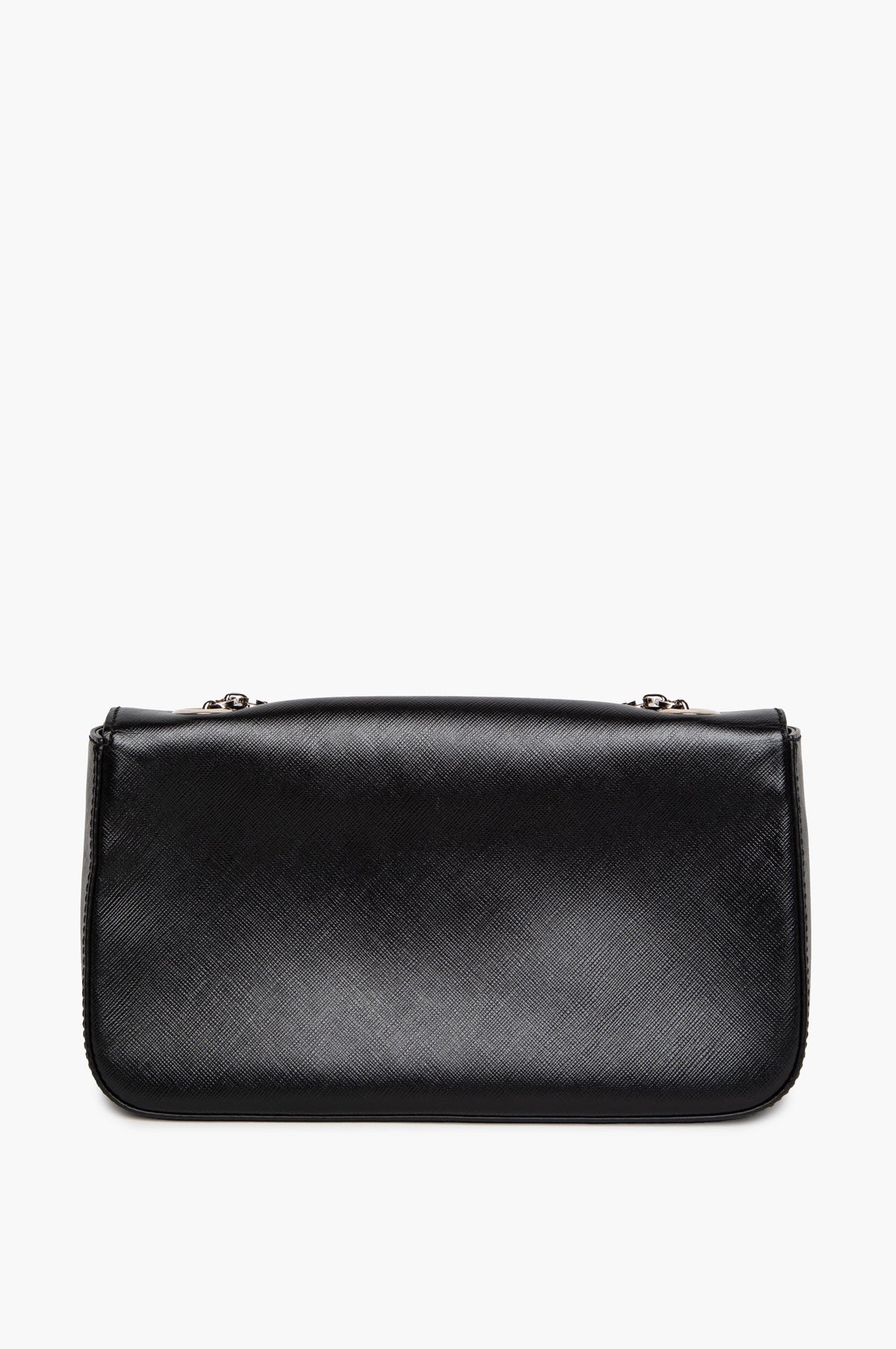 Salvatore Ferragamo Black Saffiano Leather Gancini Chain Shoulder Bag