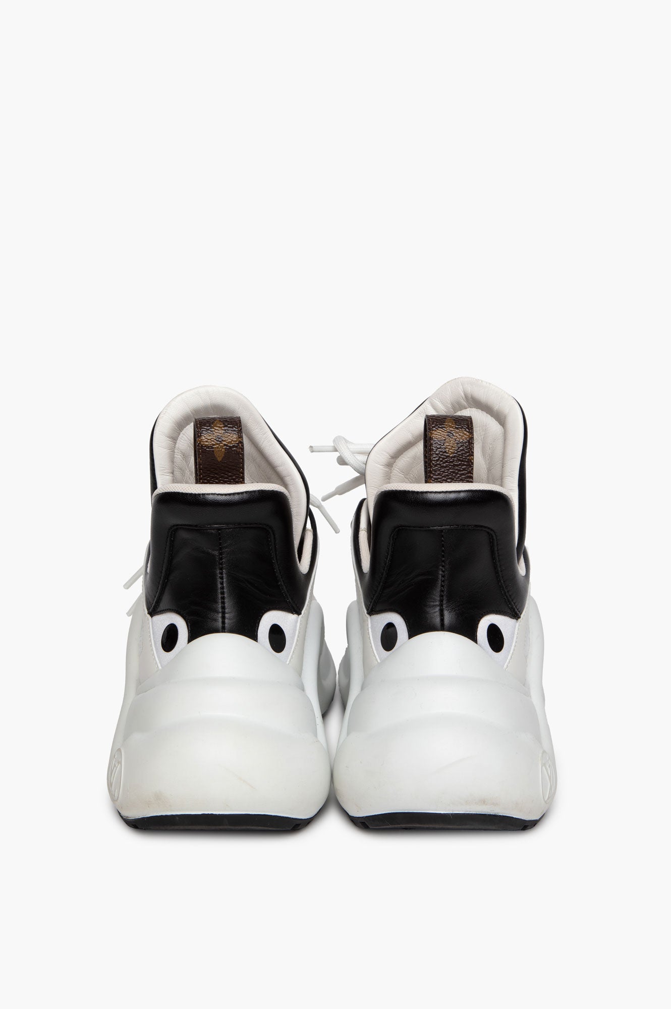 Louis Vuitton White Leather Polka Dot Satin LV Archlight Sneakers Size 38.5