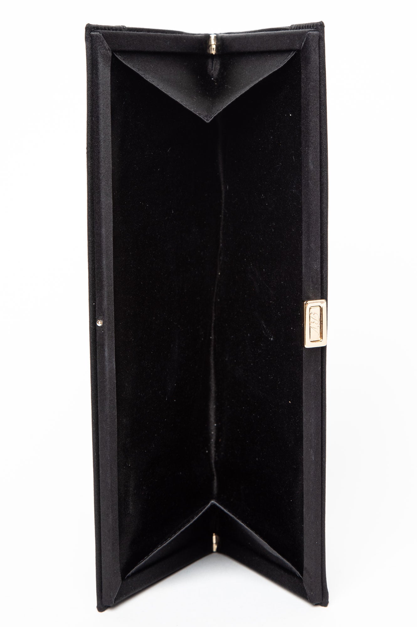 Roger Vivier Black Satin Pilgrim Crystal Buckle Clutch Bag