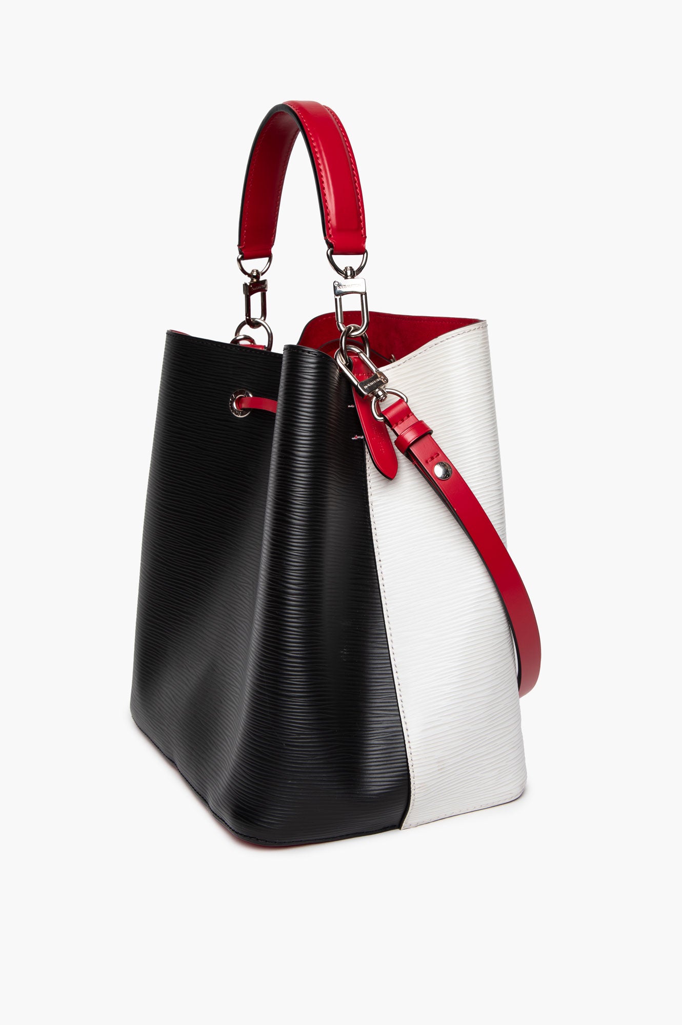 Louis Vuitton White/Black/Red Epi NéoNoé MM Bucket Bag