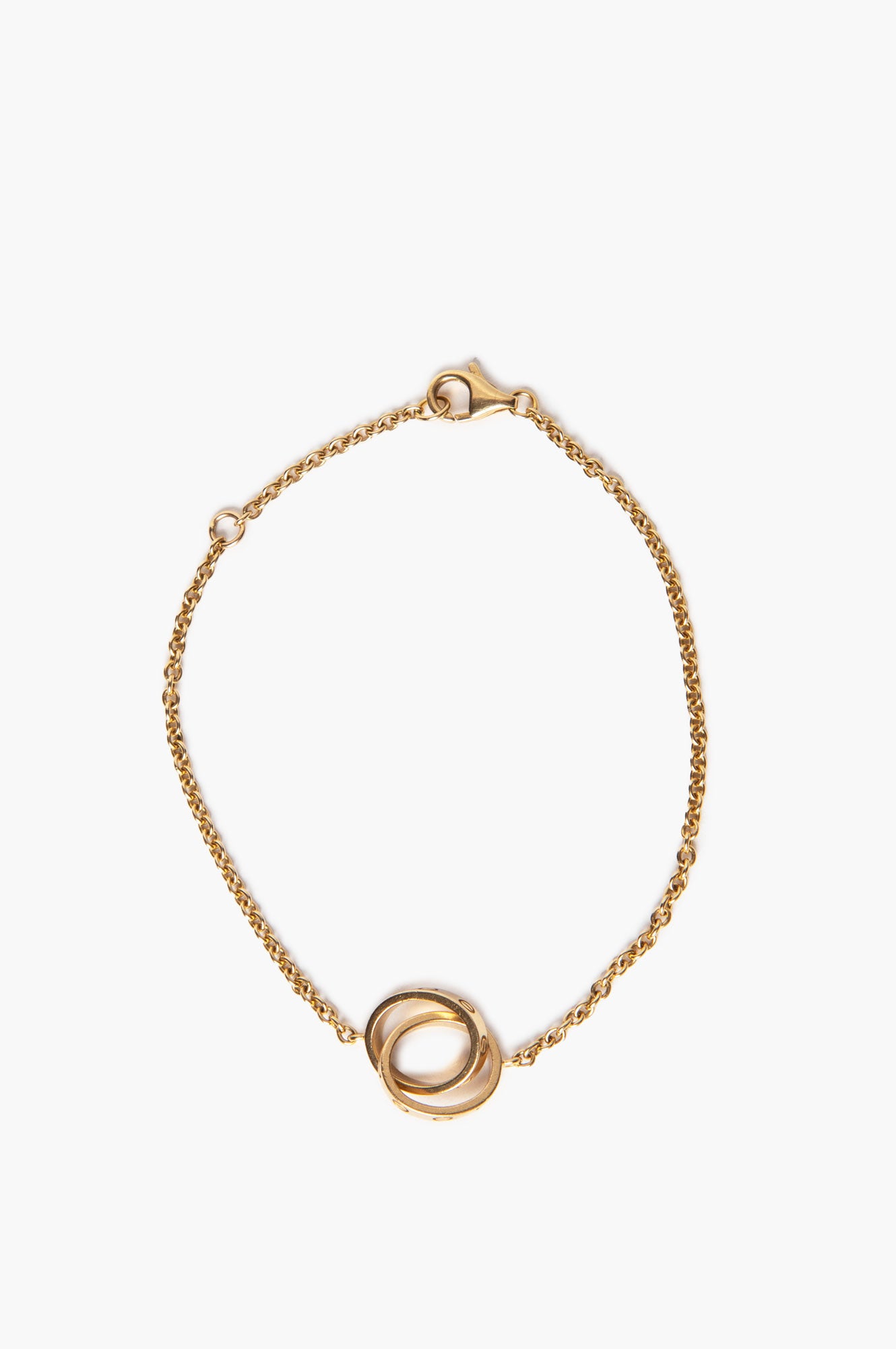 Cartier 18k Gold Love Bracelet On Chain