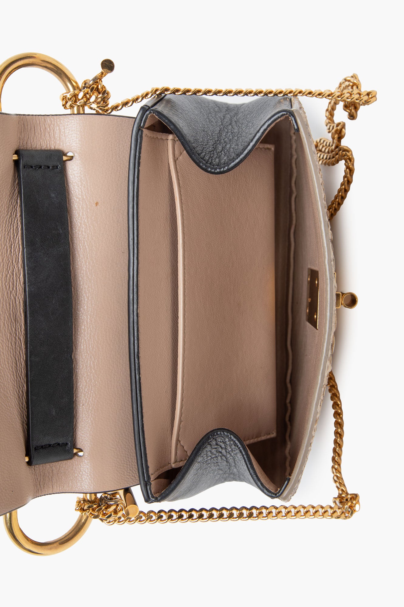 Chloe Black Drew Python Cossbody Bag
