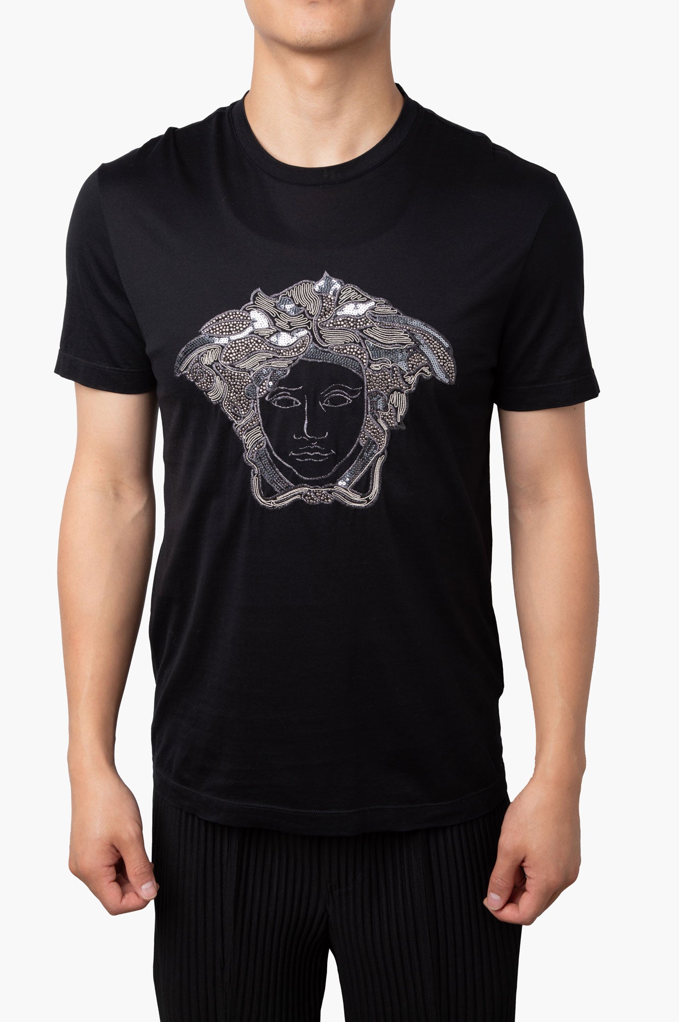 Versace Black Medusa Logo T-shirt Unisex Size S