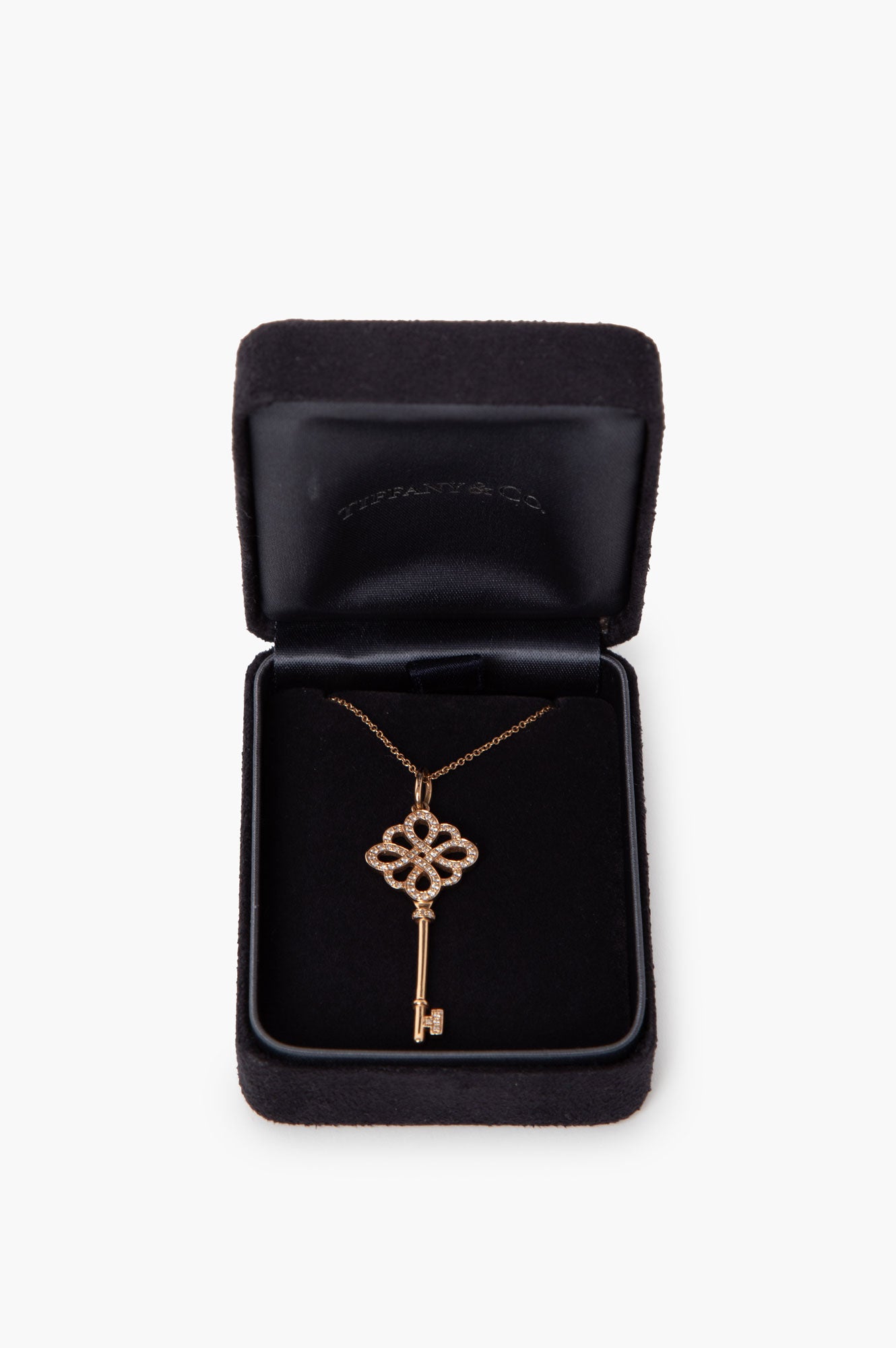 Tiffany 18k Key Diamond Knot Gold Necklace