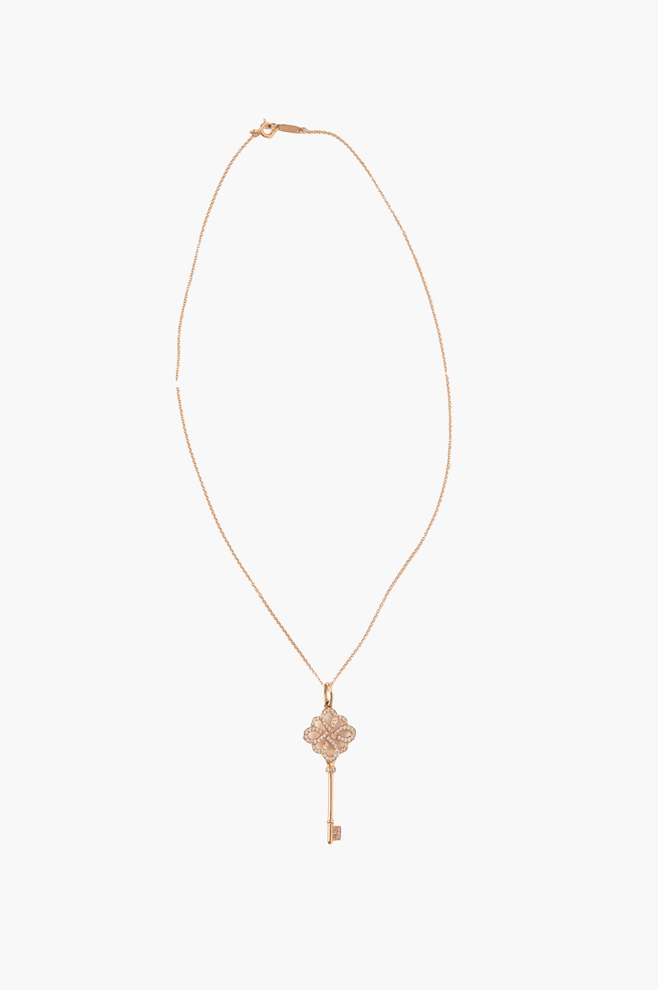 Tiffany 18k Key Diamond Knot Gold Necklace