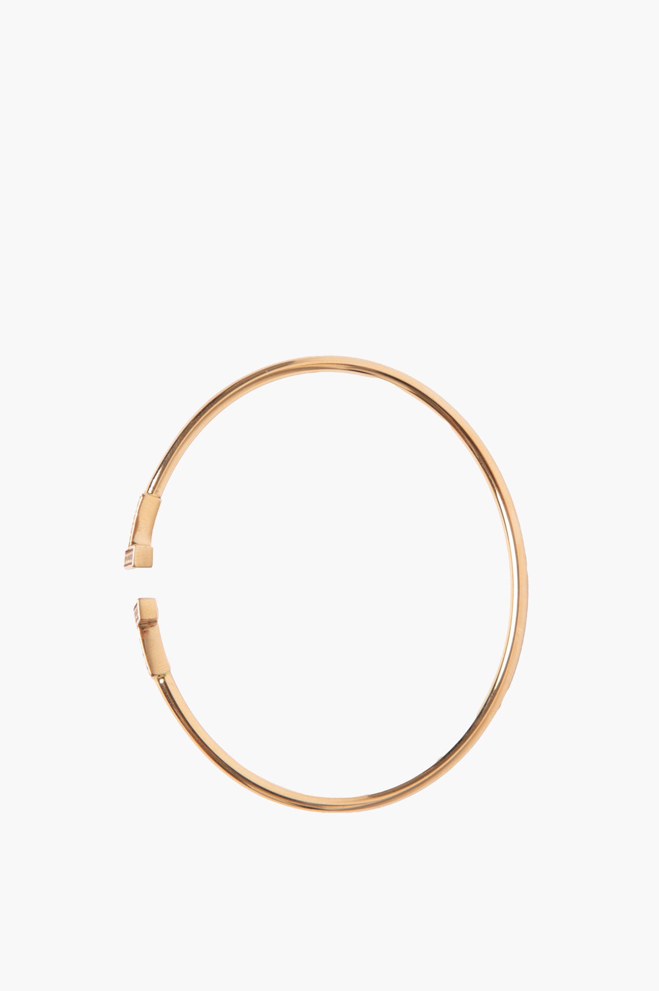 Tiffany 18k Gold T Diamond Wire Bracelet Size M