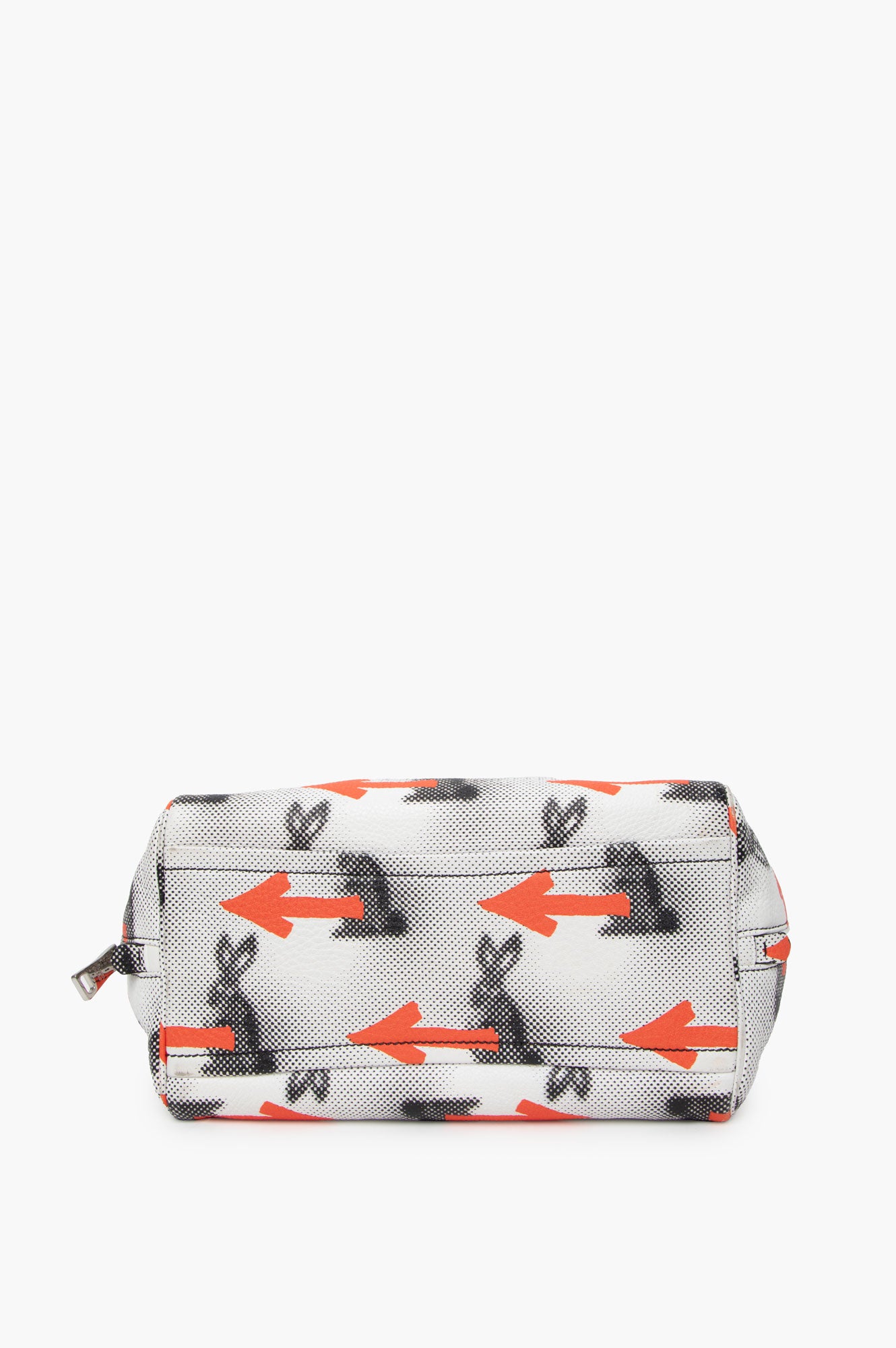 Prada White Leather Rabbit-print Top Handle Bag