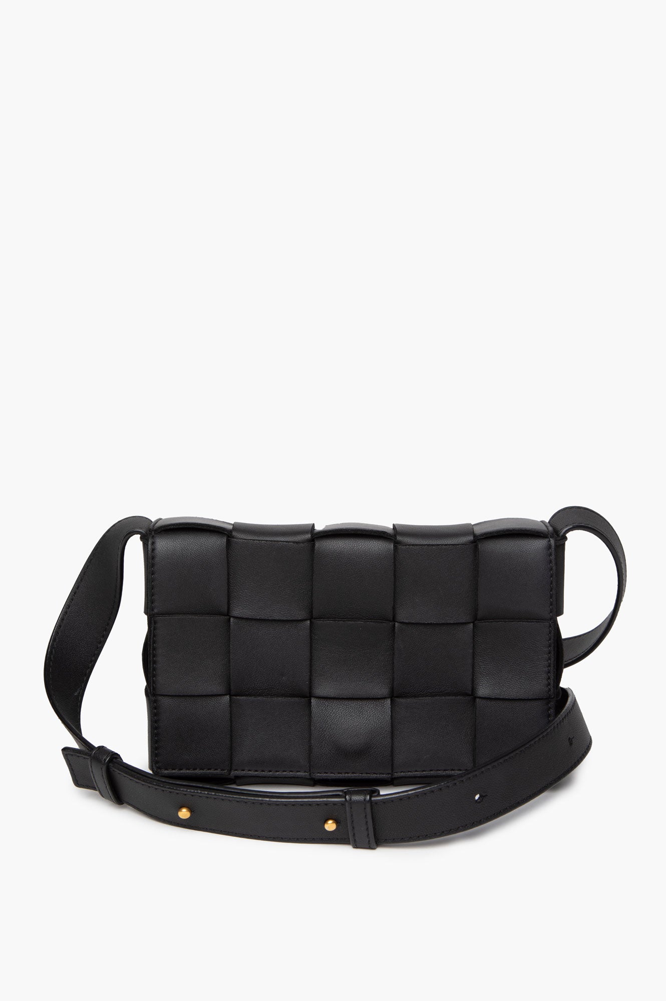 Bottega Veneta Black Inrecciato Lambskin Cassette Bag