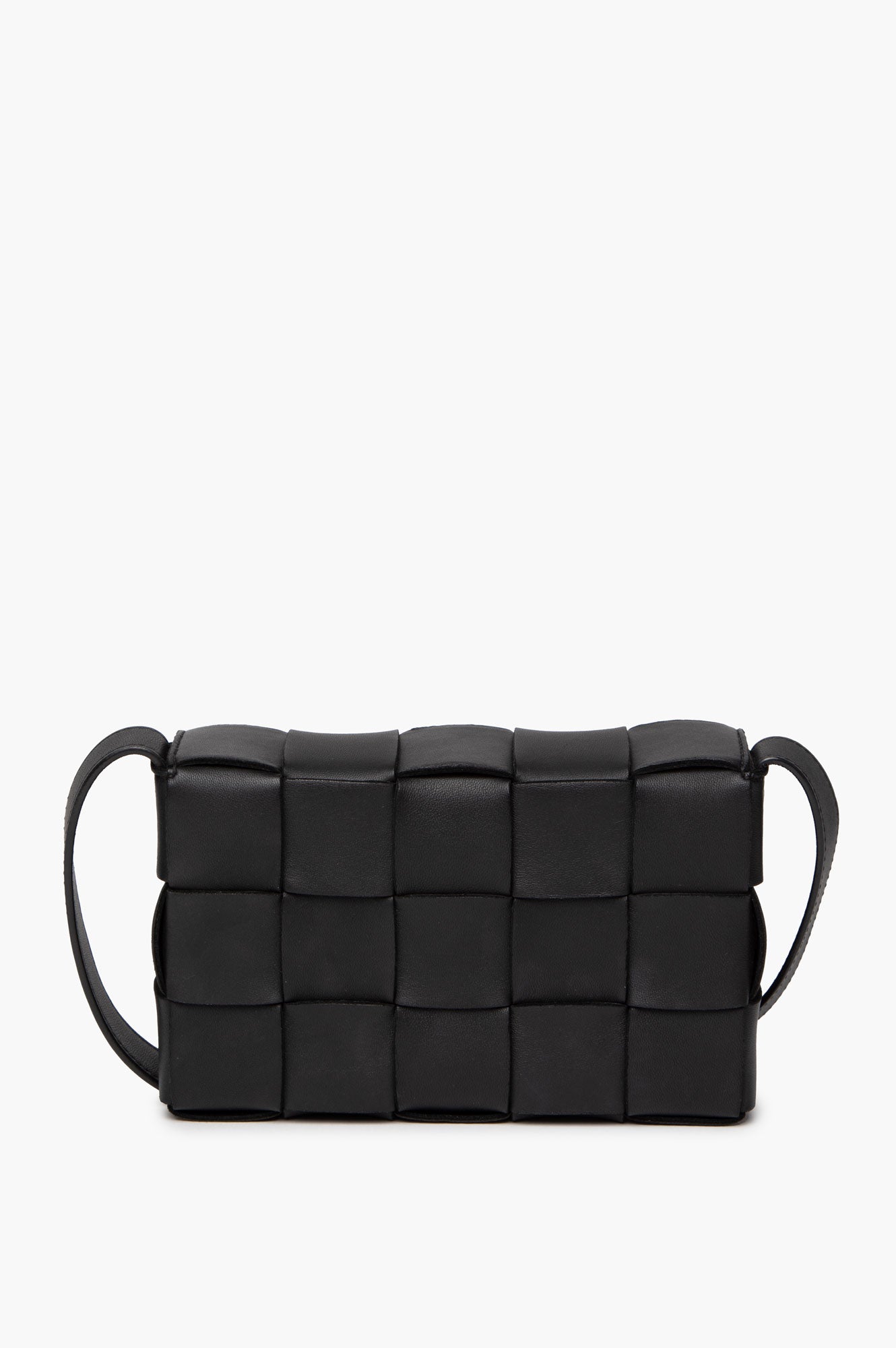 Bottega Veneta Black Inrecciato Lambskin Cassette Bag