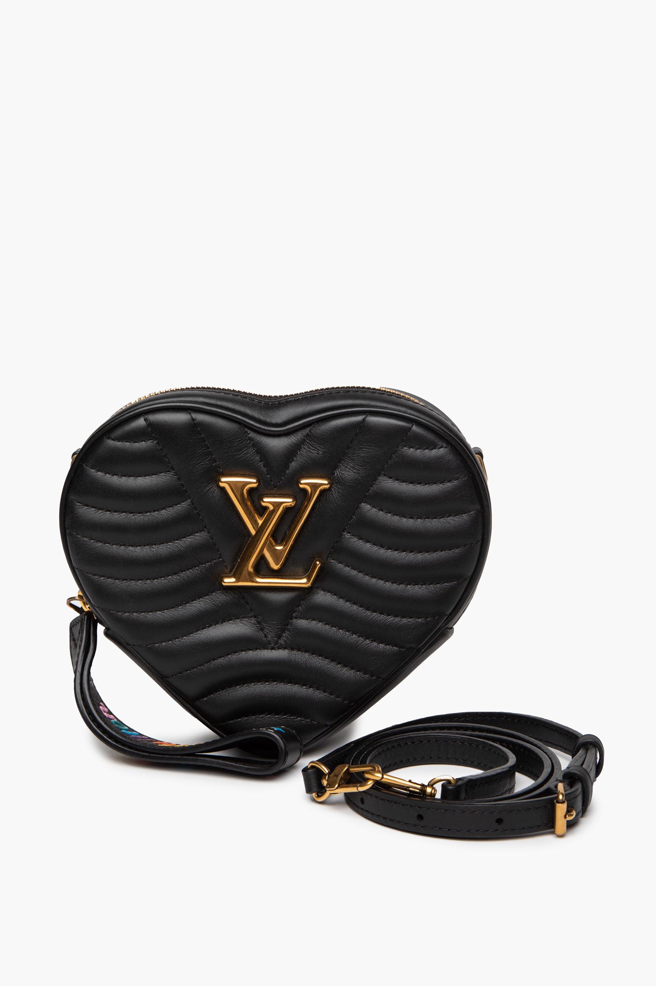 Louis Vuitton Quilted Black Leather New Wave Heart Bag