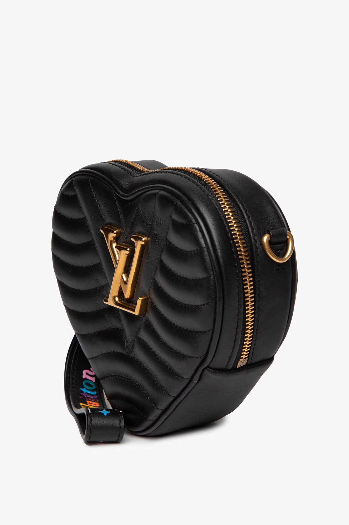 Louis Vuitton Quilted Black Leather New Wave Heart Bag