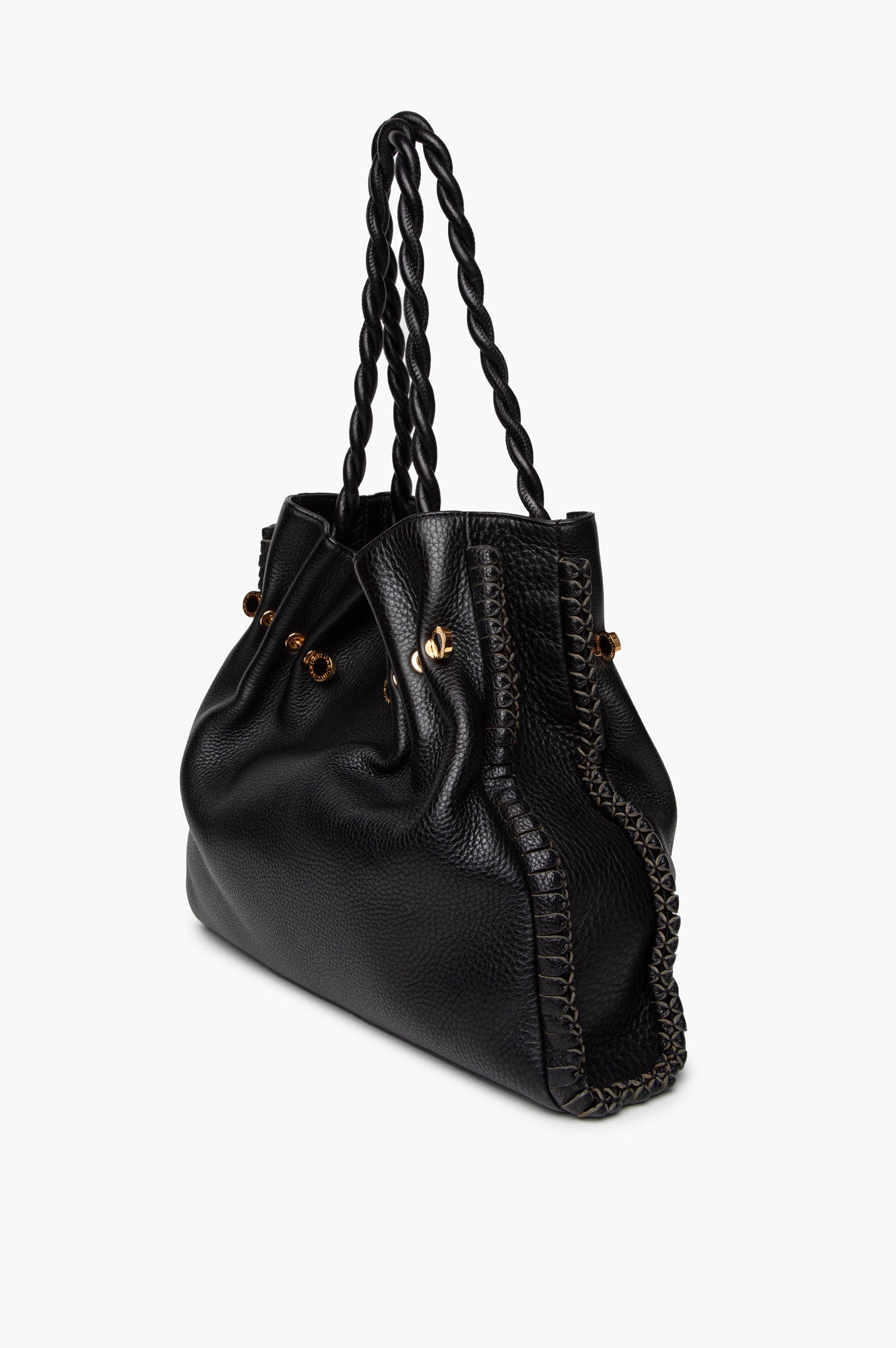 Bvlgari Black Twistino Tina Shopper Tote