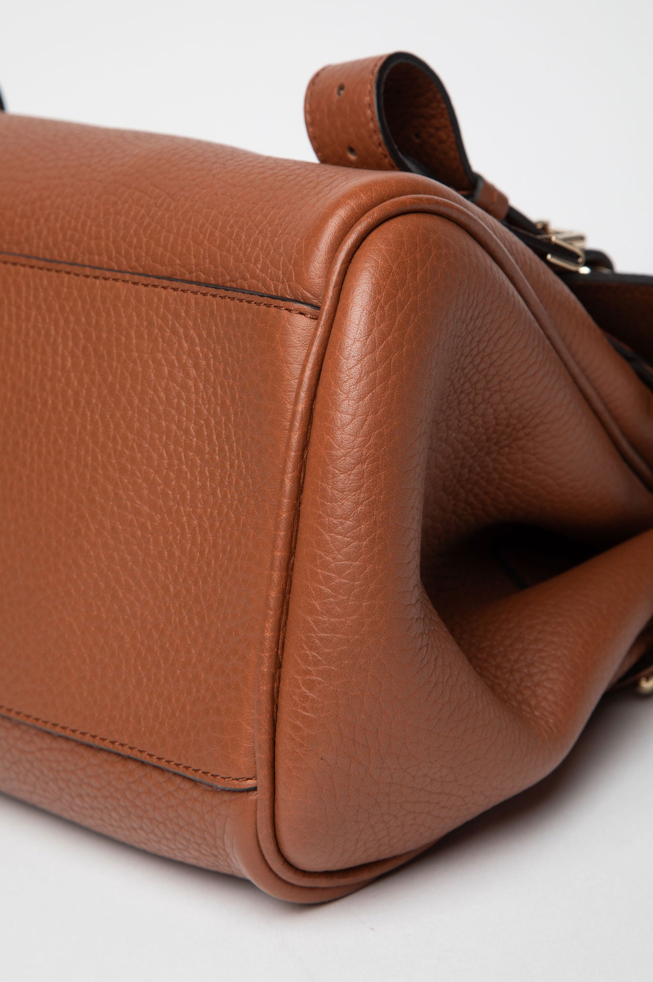Mulberry Tobacco Brown Pebbled Leather Alexa Satchel