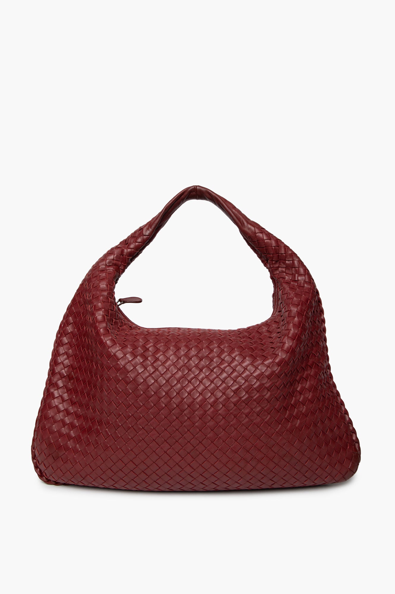 Bottega Veneta Burgundy Nappa Intrecciato Large Veneta Hobo Bag
