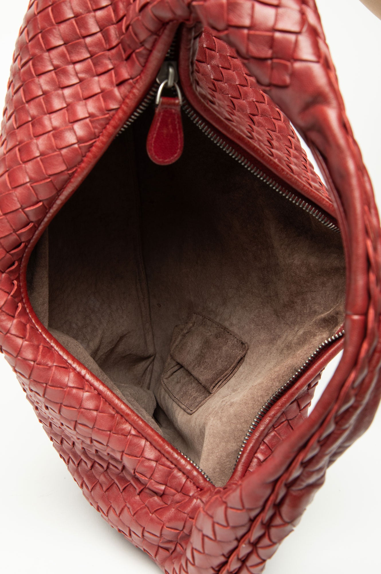Bottega Veneta Burgundy Nappa Intrecciato Large Veneta Hobo Bag