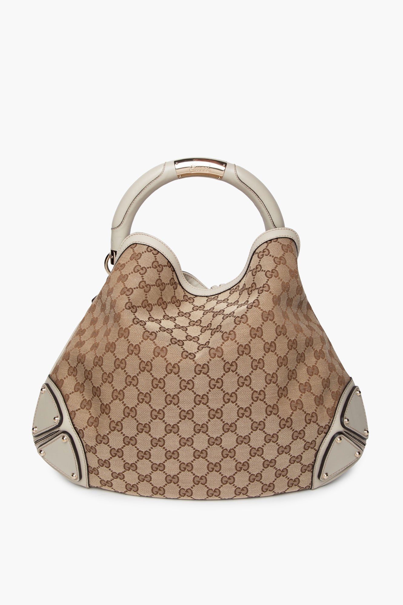 Gucci Beige GG Canvas Medium Babouska Indy Hobo Bag With Strap