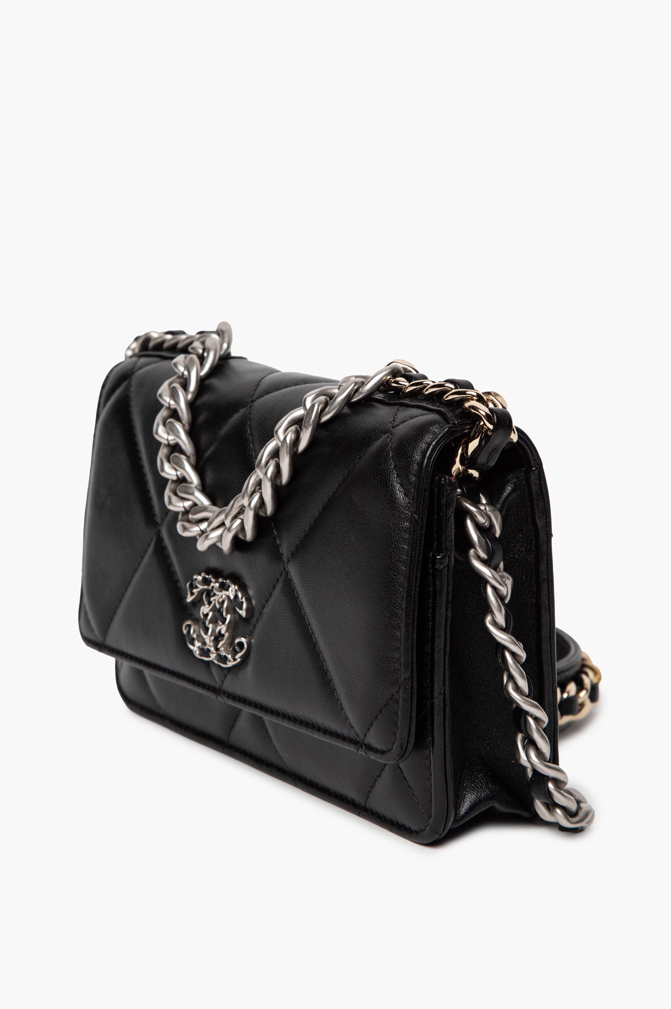 Chanel 19 Black Lamskin WOC Bag