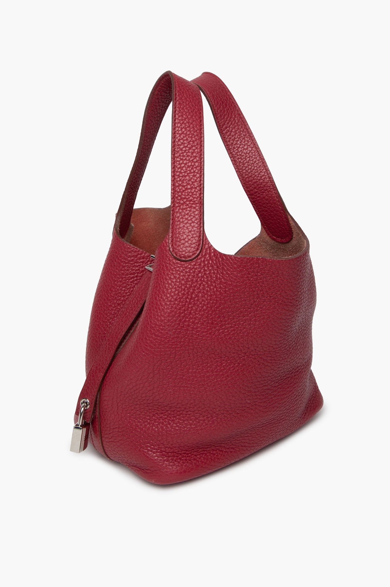 Hermès 2014 Rouge Grenat Taurillon Clémence Palladium HW Picotin Lock 18