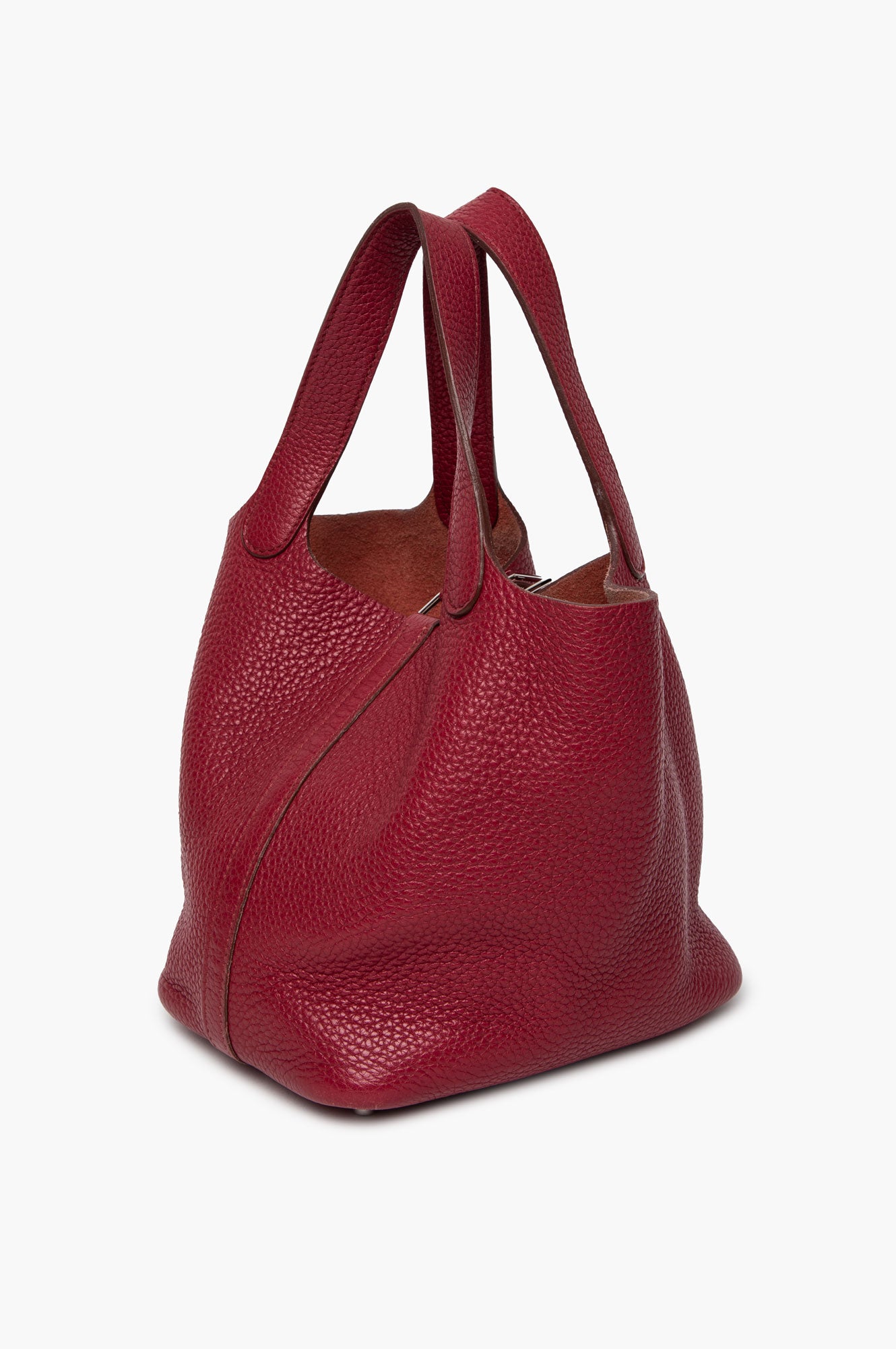 Hermès 2014 Rouge Grenat Taurillon Clémence Palladium HW Picotin Lock 18